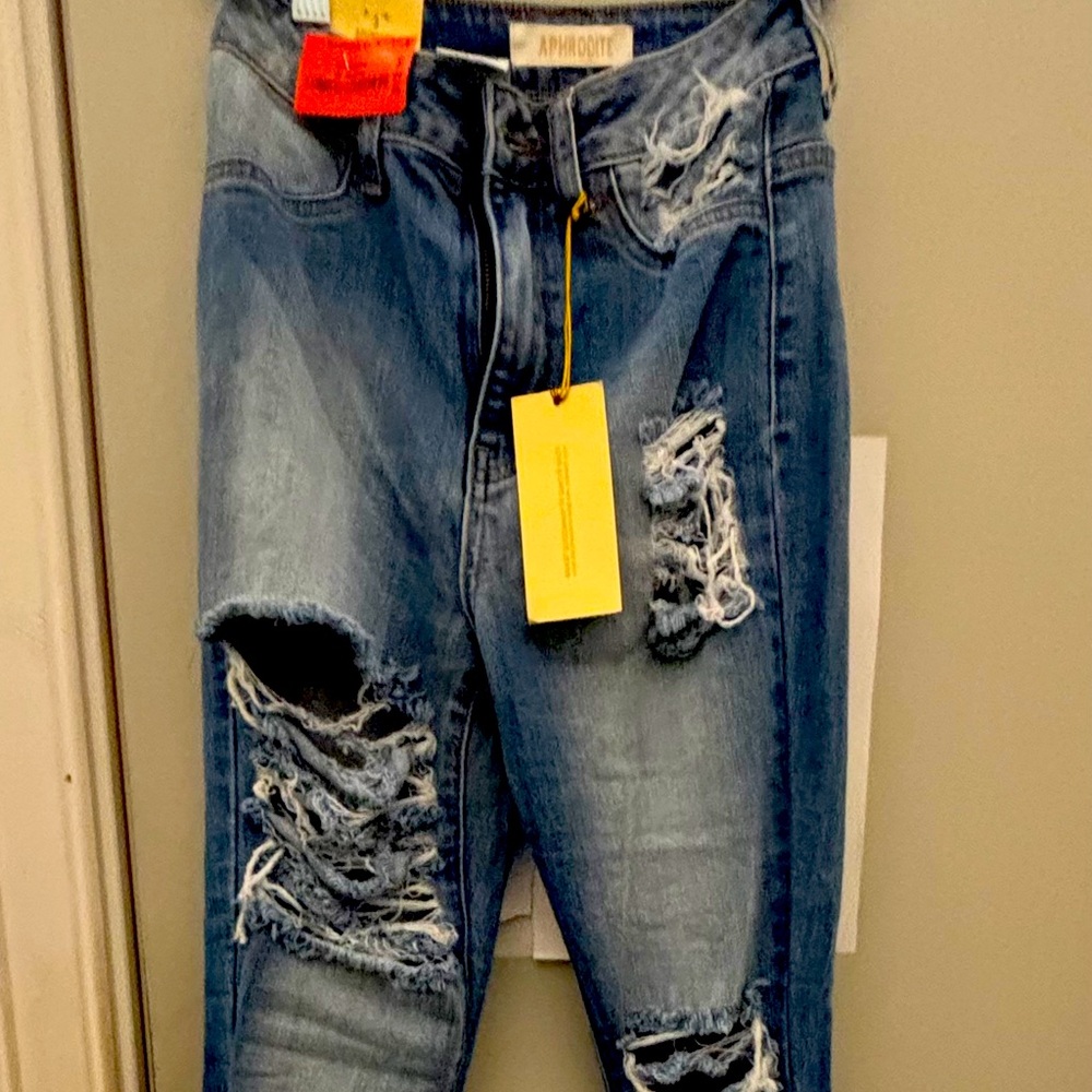 Aphrodite Men's Distressed Blue Jeans